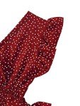 Red Vintage Polka Dot Ruffle Cap Sleeve Top