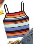 Vintage Striped Cami Crop Top for Women