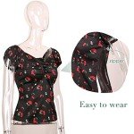 Rockabilly Floral Off-Shoulder Pinup Blouse