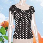 Vintage 1950s Rockabilly Polka Dot Blouse
