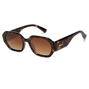 Retro Rectangle Tortoise Sunglasses for Women