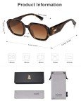 Retro Rectangle Tortoise Sunglasses for Women