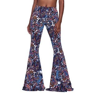 Vintage High Waisted Paisley Flare Bell Bottoms