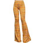 Plaid Mustard High Waist Wide Leg Bell Bottoms