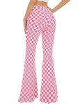 Women's High Waisted Checkered Flare Pants