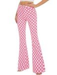 Women's High Waisted Checkered Flare Pants