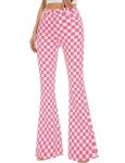 Women's High Waisted Checkered Flare Pants