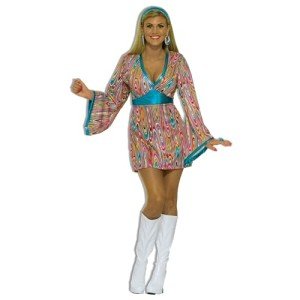 60s Mod Rainbow Swirl Costume Dress for Parties