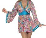 60s Mod Rainbow Swirl Costume Dress for Parties