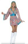 60s Mod Rainbow Swirl Costume Dress for Parties