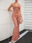 Red Vintage-Inspired Crop Top and Wide Leg Pants Set