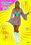 60s Mod Rainbow Swirl Costume Dress for Parties