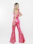 Retro 70s 80s Sparkle Flare Jumpsuit for Women