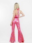 Retro 70s 80s Sparkle Flare Jumpsuit for Women