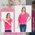 Wildparty Women's 80s 90s Off-Shoulder Neon Top