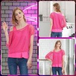 Wildparty Women's 80s 90s Off-Shoulder Neon Top