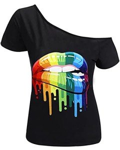 80s Retro Off-Shoulder Neon Sweatshirt Tunic