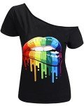 80s Retro Off-Shoulder Neon Sweatshirt Tunic