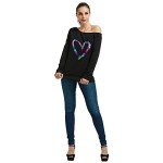 MagicMK Women's 80s Neon Off-Shoulder Sweatshirt