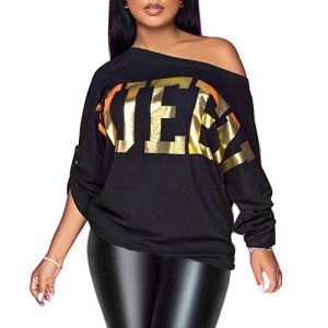 Vintage Off The Shoulder Shiny Graphic Blouse