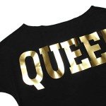 Vintage Off The Shoulder Shiny Graphic Blouse