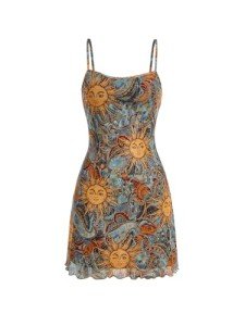 Milumia Women's Retro 90s Mini Dress with Trim