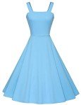Light Blue 1950s Vintage Goth Swing Dress