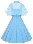 Light Blue 1950s Vintage Goth Swing Dress