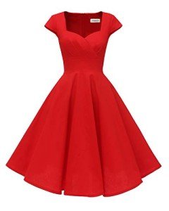 1950s Vintage Red Cap Sleeve Party Dress