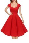 1950s Vintage Red Cap Sleeve Party Dress
