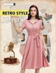 Vintage A-Line Midi Tea Party Dress for Women