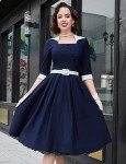 50s Vintage Retro Casual Swing Midi Dress