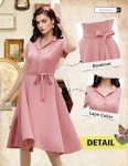 Vintage A-Line Midi Tea Party Dress for Women