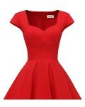1950s Vintage Red Cap Sleeve Party Dress