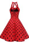 Vintage 1950s Red/Black Polka Dot Halter Dress