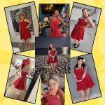 Vintage 1950s Red/Black Polka Dot Halter Dress