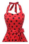 Vintage 1950s Red/Black Polka Dot Halter Dress