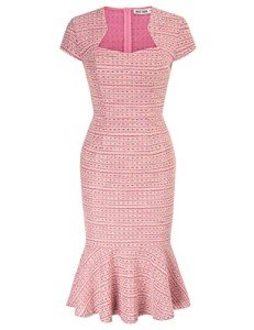 Vintage Rose Fishtail Bodycon Pencil Dress