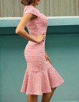 Vintage Rose Fishtail Bodycon Pencil Dress
