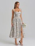 Floral Midi Dress with Pockets for Women
