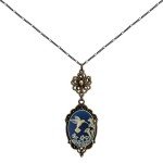 Lucky Clover Cameo Necklace with Heart Charms