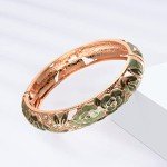 Vintage Cloisonne Enamel Rhinestone Cuff Bracelet