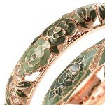 Vintage Cloisonne Enamel Rhinestone Cuff Bracelet