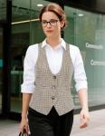 Vintage Brown Plaid Steampunk Waistcoat Vest for Women