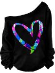 MagicMK Women's 80s Neon Off-Shoulder Sweatshirt