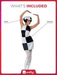 60s Black & White Party Girl Costume for Women