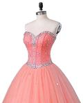 Coral Sweetheart Tulle Ball Gown Prom Dress