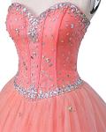 Coral Sweetheart Tulle Ball Gown Prom Dress
