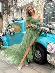 Green One Shoulder Tulle Prom Dress for Women