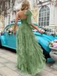 Green One Shoulder Tulle Prom Dress for Women